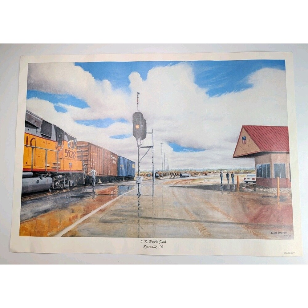 John Bromley Union Pacific Railroad J.R. Davis Yard Roseville CA Print 1999
